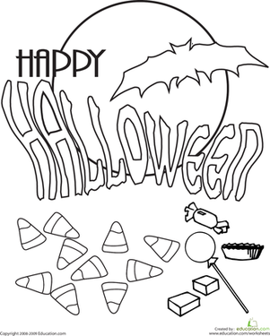 Color the Halloween Message