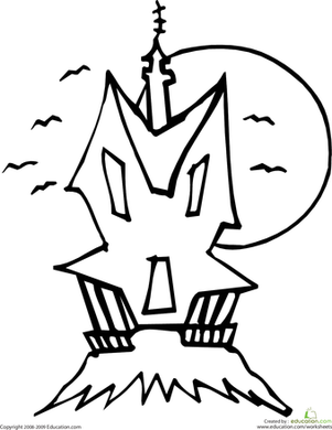 Color the Halloween House