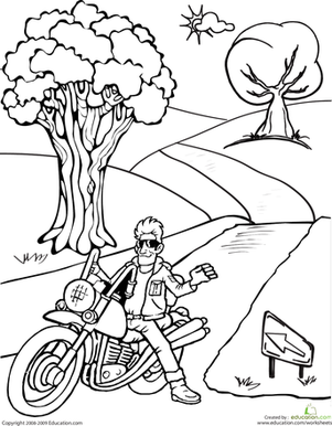Motorcycle Coloring Page