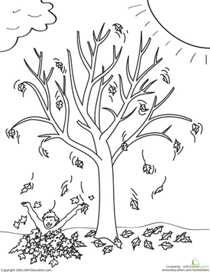 Fall Tree Coloring Page