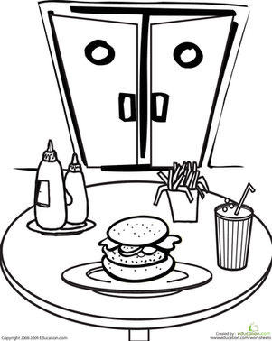 Color the Diner Food