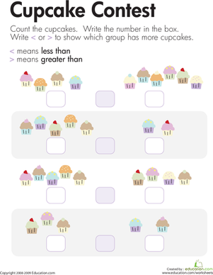 Comparing Cupcakes: Greater Than or Less Than
