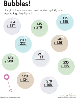 Bubbles: Three-Digit Addition