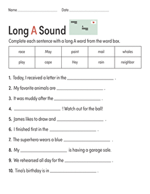 Long "a" Sound