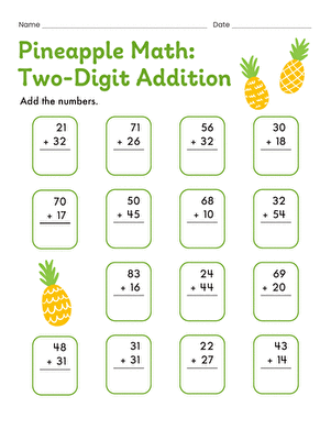 Pineapple Math: Two-Digit Addition