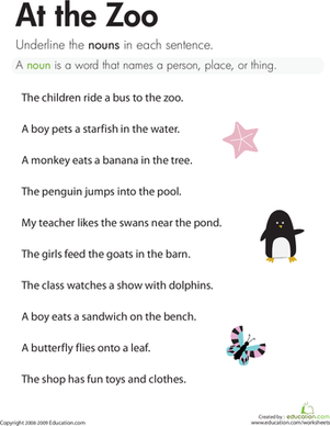 Nouns: At the Zoo