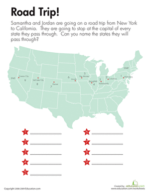 States and Capitals: Road Trip!