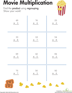 2-Digit by 1-Digit Multiplication