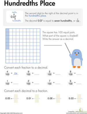 Decimals: Hundredths Place