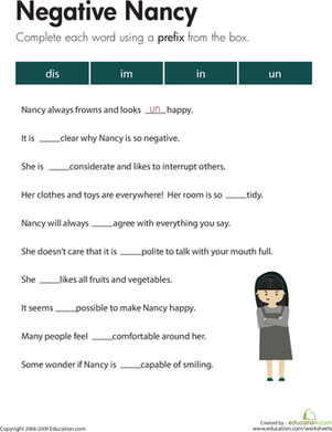 Prefixes: Negative Nancy
