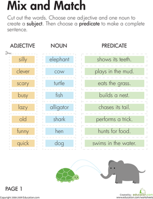 Subject and Predicate: Mix and Match