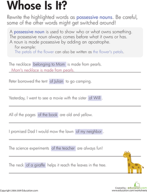 Possessive Nouns: Whose Is It?