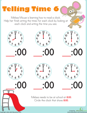 Telling Time with Melissa Mouse 6