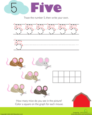 Tracing Numbers & Counting: 5