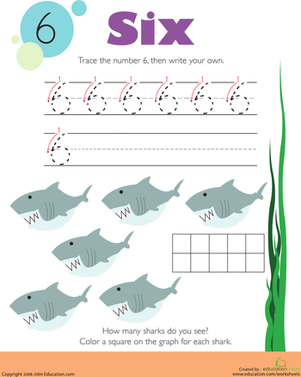 Tracing Numbers & Counting: 6