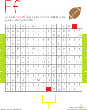 Letter Maze: F