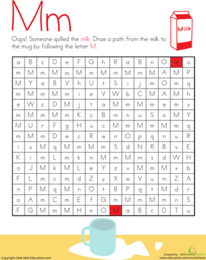 Letter Maze: M