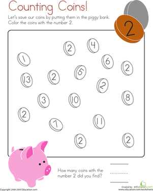 Coloring 2: Counting Coins!