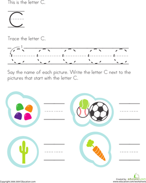 Trace and Write the Letter C