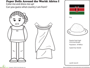 African Paper Doll