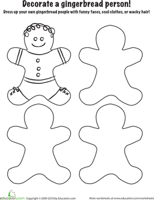 Gingerbread Coloring Page