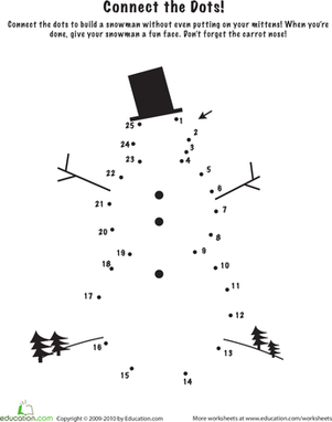 Snowman Dot to Dot