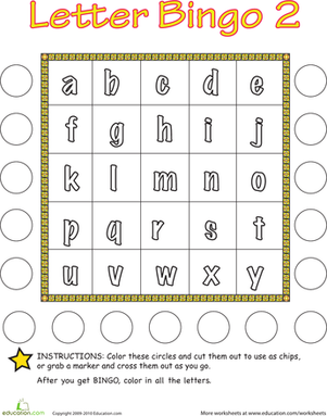 More Letter Bingo