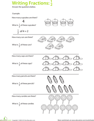 Fraction Math: Find 1/2