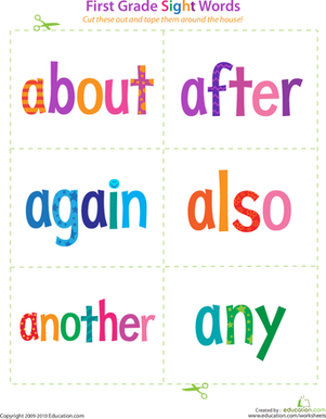 Sight Words: About to Any
