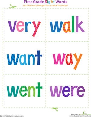 First Grade Sight Words: Very to Were
