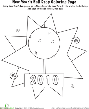 New Years Ball Coloring Page