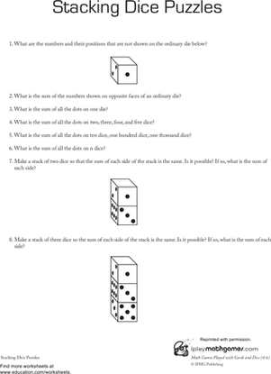 Stacking Dice Puzzles