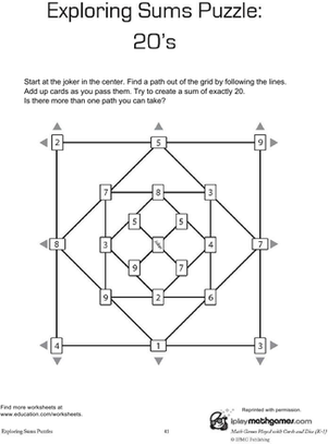 Addition Puzzle: 20s
