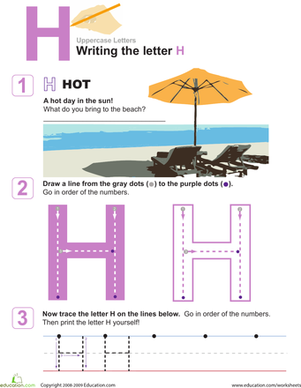 H is for Hot! Practice Writing the Letter H