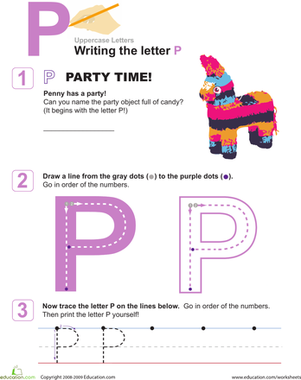 P is for Party! Practice Writing the Letter P