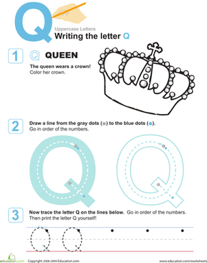 Q is for Queen! Practice Writing the Letter Q