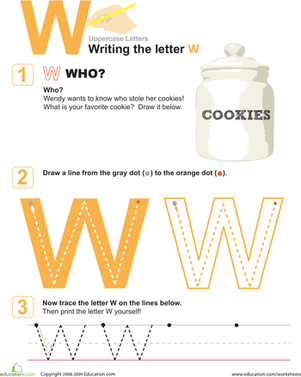 W is for Who! Practice Writing the Letter W