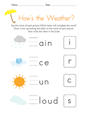 Write the Missing Letter: How's the Weather?