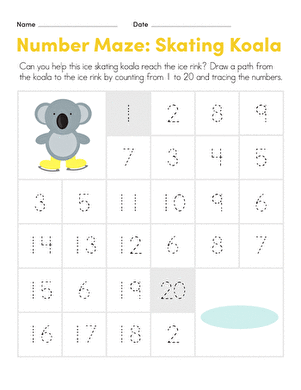 Number Maze: Skating Koala