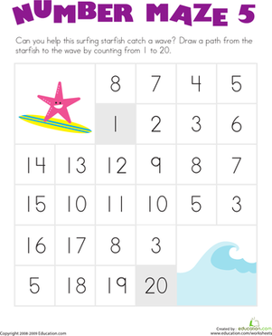 Number Maze: Help the Surfing Starfish!