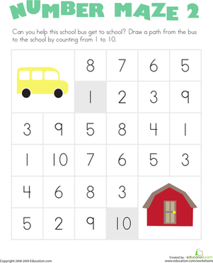 Number Maze: School Bus