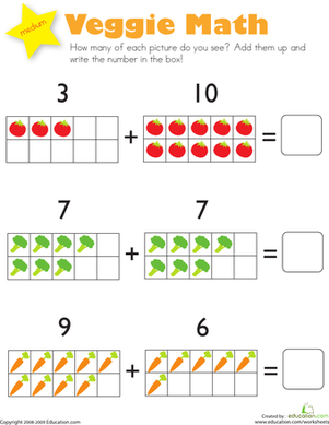 Addition: Veggie Math