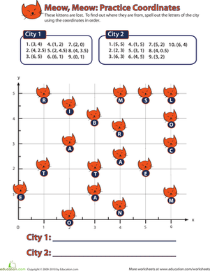 Math Coordinates Cats