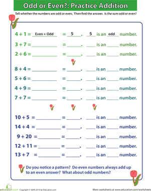 Odd or Even? Practicing Addition I