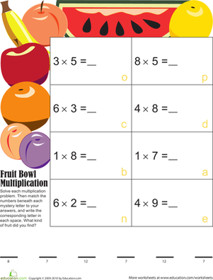 Mystery Fruit Multiplication 1