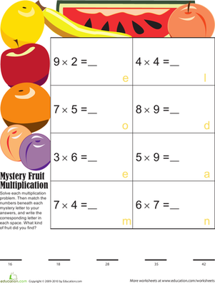 Mystery Fruit Multiplication 2