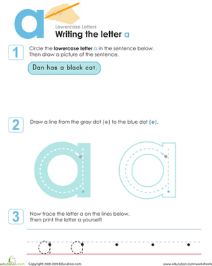 Writing the Letter a