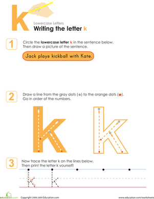 Writing the Letter k