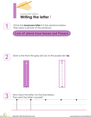 Writing the Letter l