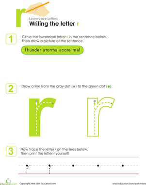 Writing the Letter r